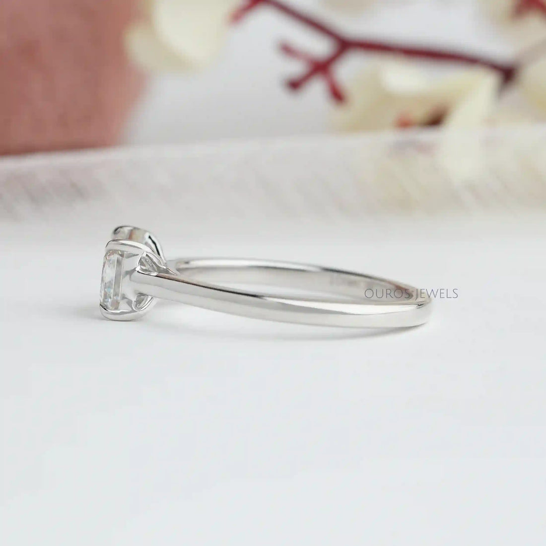 East West Criss Cut Lab Diamond Solitaire Ring