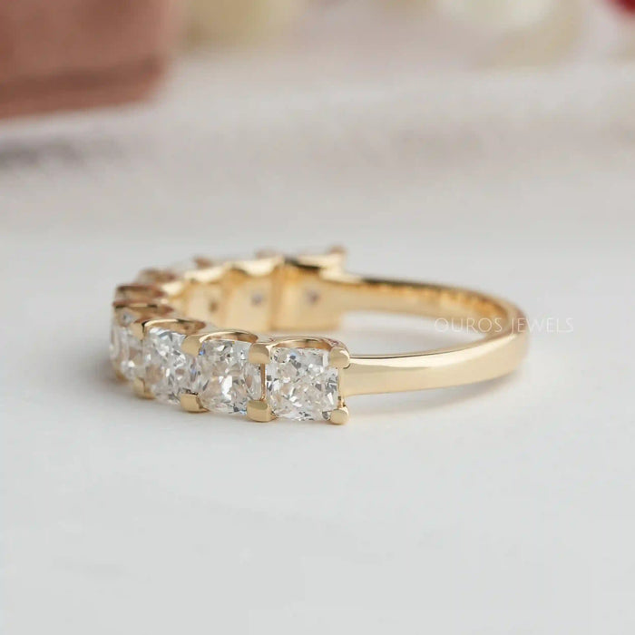 Lab Grown Cushion Diamond Half Wedding Band