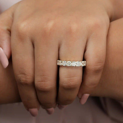 Lab Grown Cushion Diamond Half Wedding Band