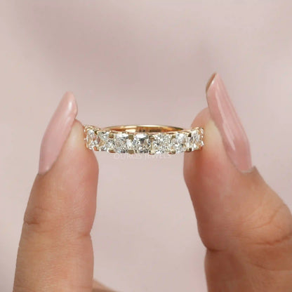 Lab Grown Cushion Diamond Half Wedding Band