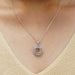 Cushion Shape Double Halo Semi Mount Pendant Necklaces
