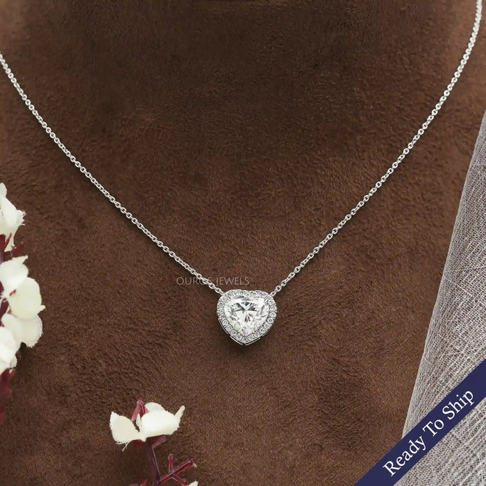 Heart Cut Lab Grown Diamond Pendant Necklaces