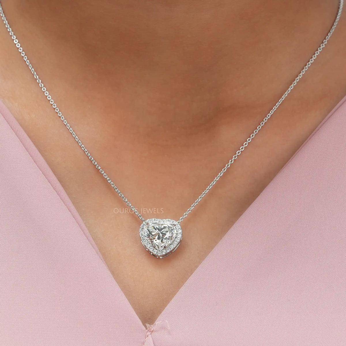Heart Cut Lab Grown Diamond Pendant Necklaces