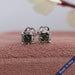 Olive Cushion Cut Solitaire Diamond Stud Earrings