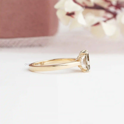 Olive Radiant Cut Three Stone Lab Grown Diamond Engagement Ring Rings