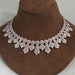 Pink Round Cut Lab Diamond Bridal Necklace Set Necklaces