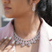 Pink Round Cut Lab Diamond Bridal Necklace Set Necklaces