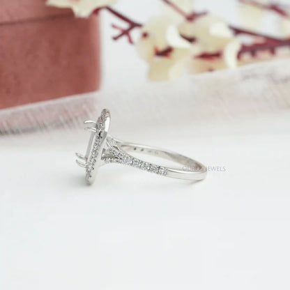 Princess Cut Double Halo Semi Mount Engagement Ring