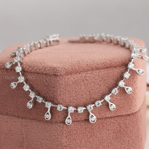 Round Shape Lab Diamond Teardrop Bracelet