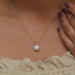 Prong Set Round Cut Halo Lab Diamond Pendant Necklaces