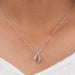 Round Cut Semi Mount Asymmetrical Pendant Necklaces