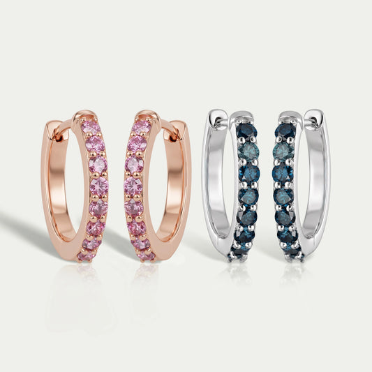 Fancy Round Cut Lab Grown Diamond Hoop Huggie Earrings Earring