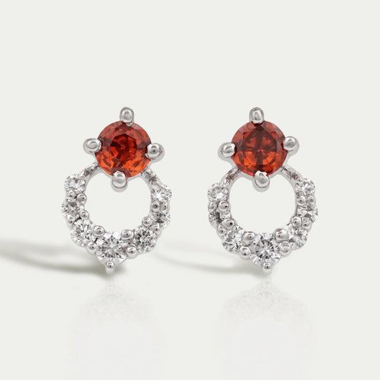 Red Ruby Lab Gemstone Drop Earrings