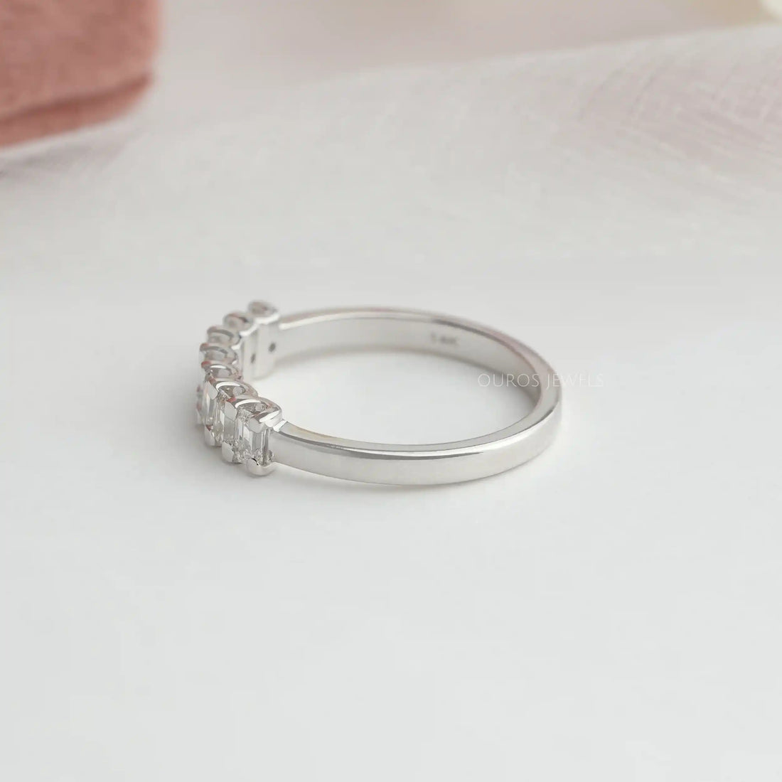 7 Stone Emerald Cut Wedding Band