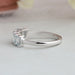 Five Stone Light Blue Emerald Cut Wedding Ring