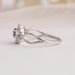 Blue Heart Cut Halo Infinity Diamond Ring