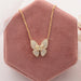 Pave Set Yellow Butterfly Diamond Necklace Necklaces