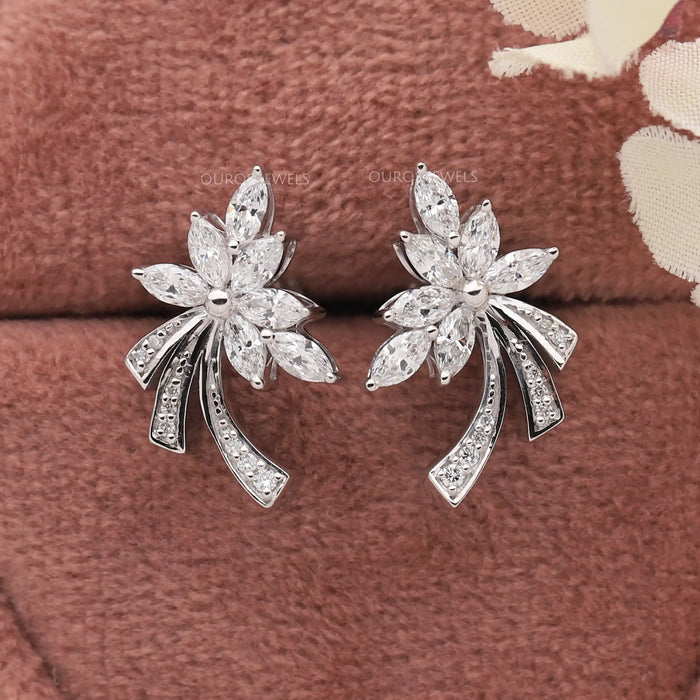 Marquise-Cut Cluster Diamond Earrings Earring