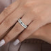 Emerald Cut Lab Diamond Full Eternity Wedding Band