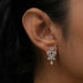Flower Shape Pear Diamond Halo Earrings