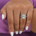 Emerald Cut Halo Solitaire Diamond Engagement Ring
