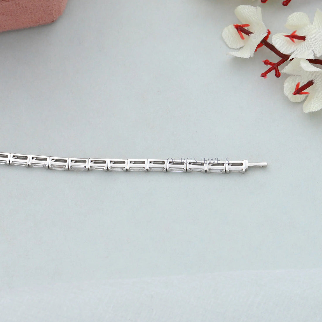 Baguette Cut Half Bezel Set Bracelet