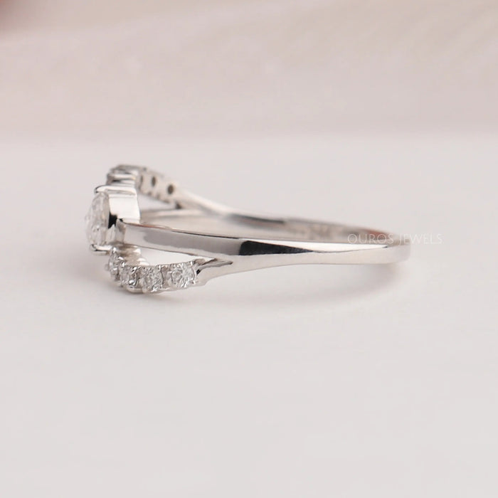 Heart Cut Solitaire Accent Engagement Ring
