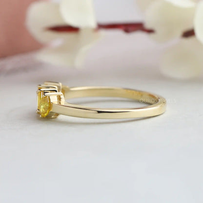 Yellow Marquise And Emerald Diamond Ring