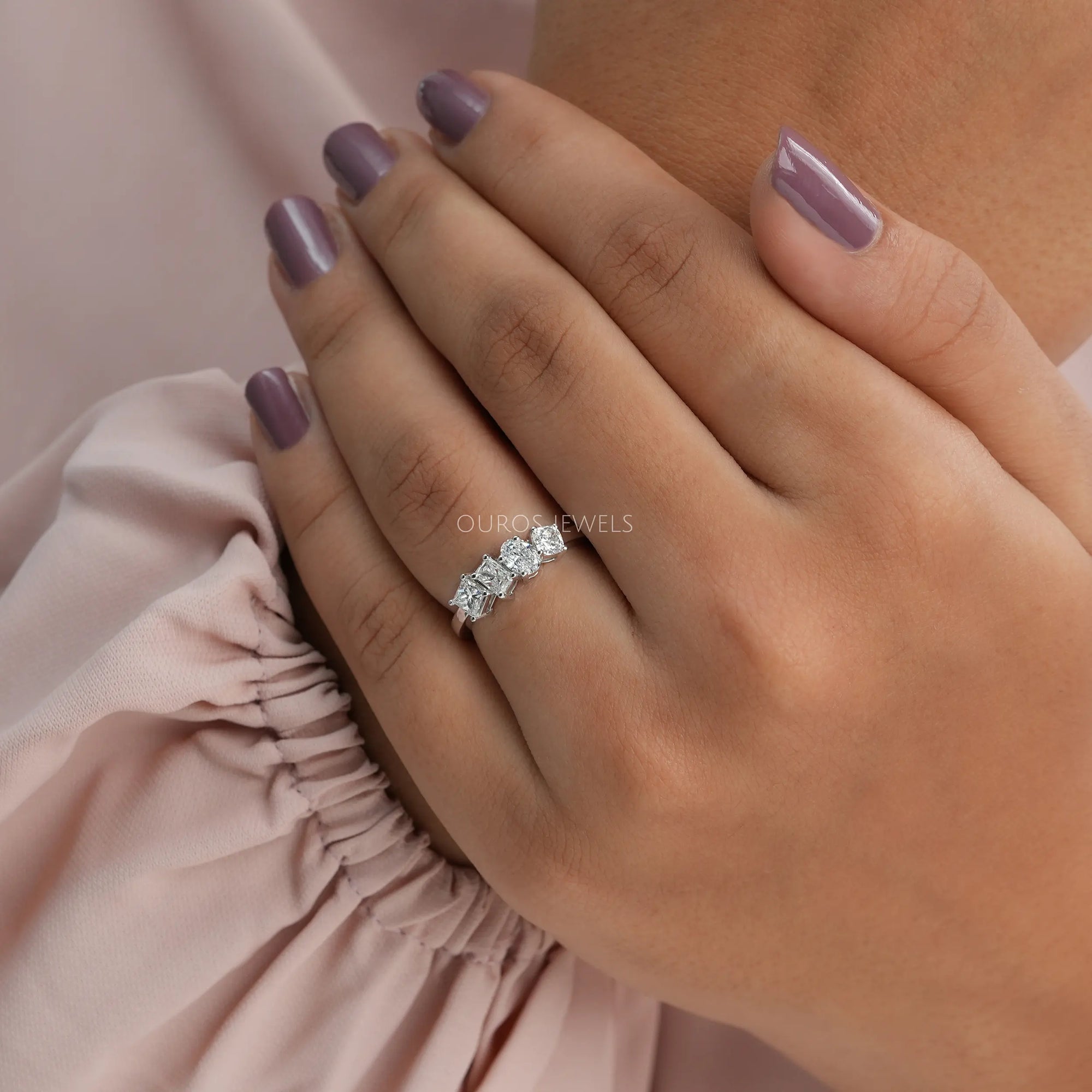 Multi Shape Diamond Dainty Ring