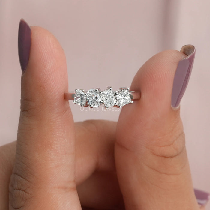 Multi Shape Diamond Dainty Ring