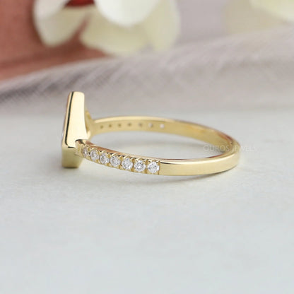 Pentagon Portrait Cut Lab Diamond Solitaire Ring