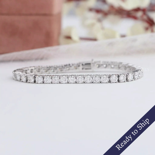 3.50 MM Round Cut Lab Diamond Tennis Bracelet