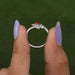 Red Oval Cut Lab Diamond Bypass Ring