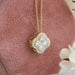 Flower Shape Round Cut Diamond Halo Pendant Necklaces