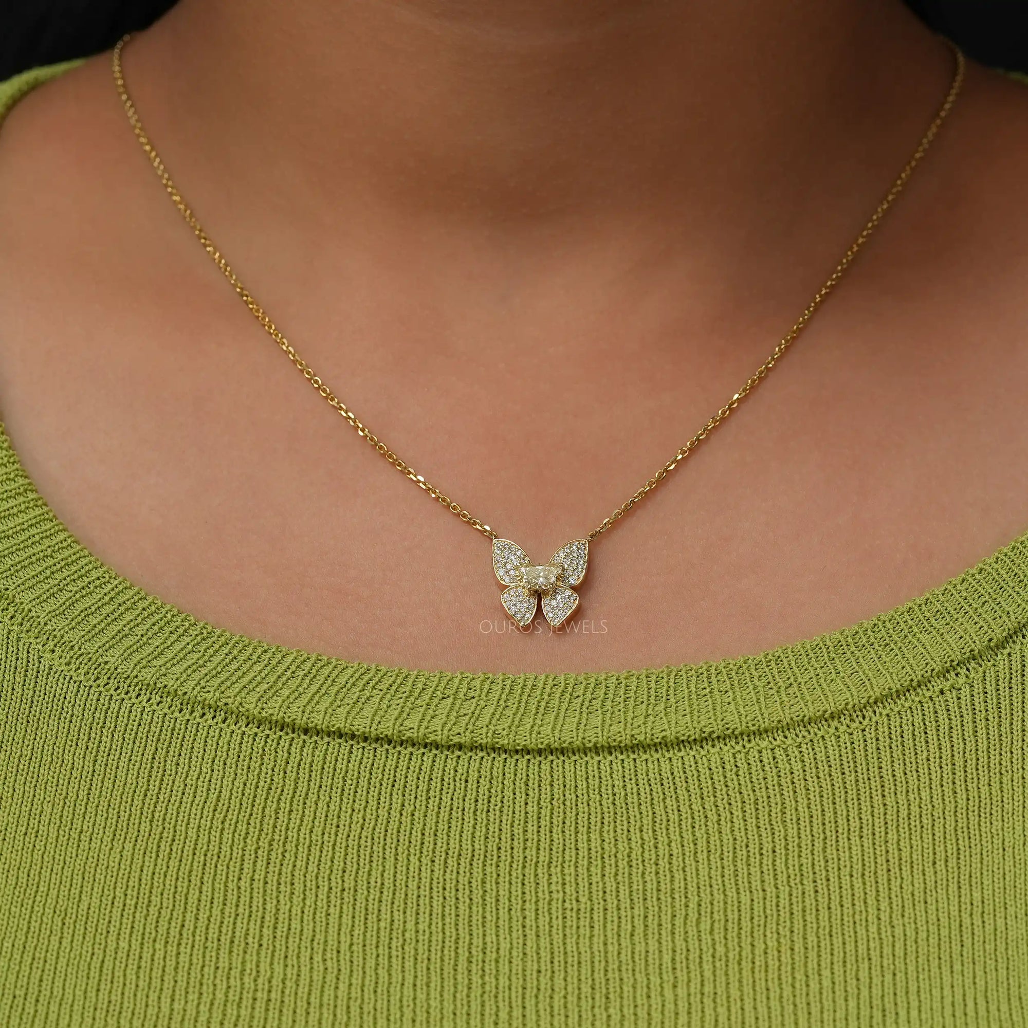 Butterfly Cut Lab Grown Diamond Necklace
