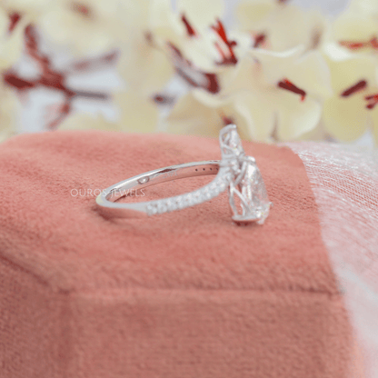 Chevron Shaped Pear Cut Engagement Ring