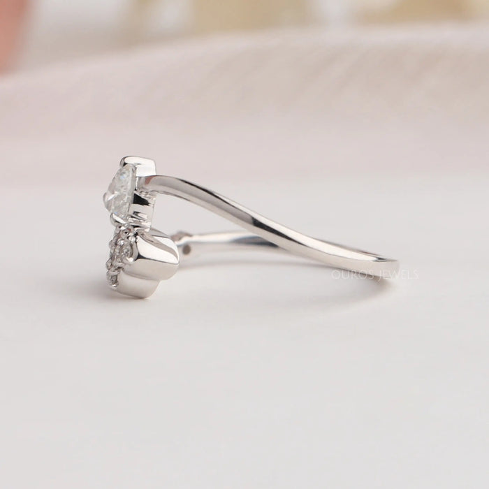 Heart Diamond Bypass Set Dainty Ring