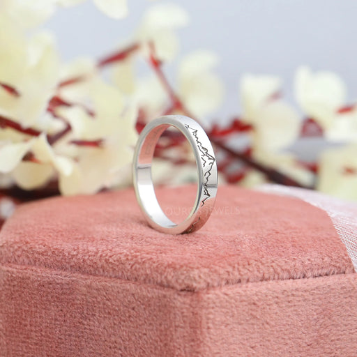 Mountain Pattern Engraved Unisex Band Rings