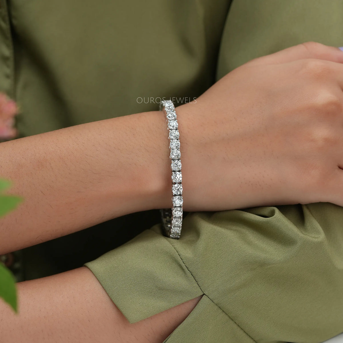 Old European Round Cut Lab Diamond Tennis Bracelet
