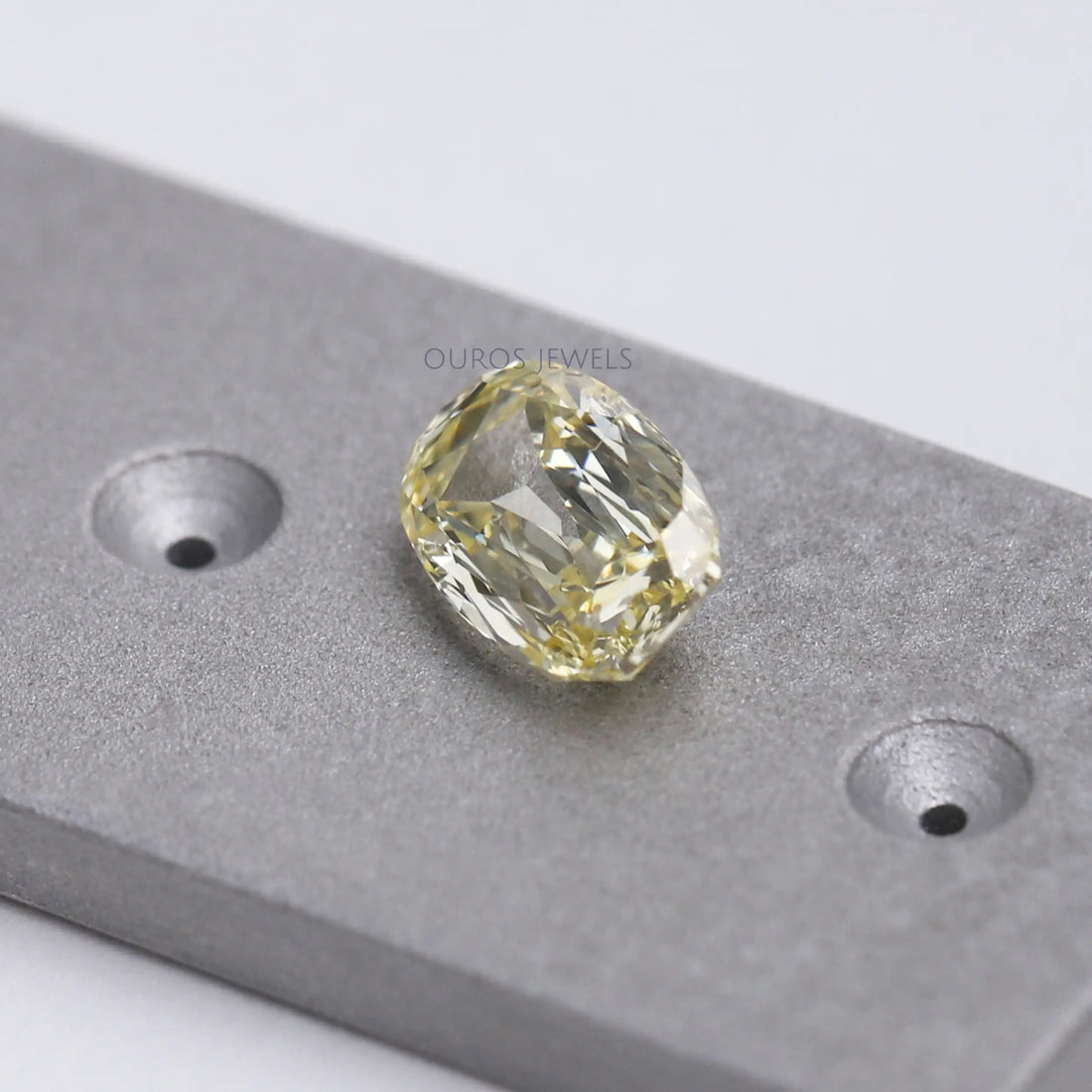 0.75 Carat Vivid Yellow Old Mine Cushion Cut Lab Diamond