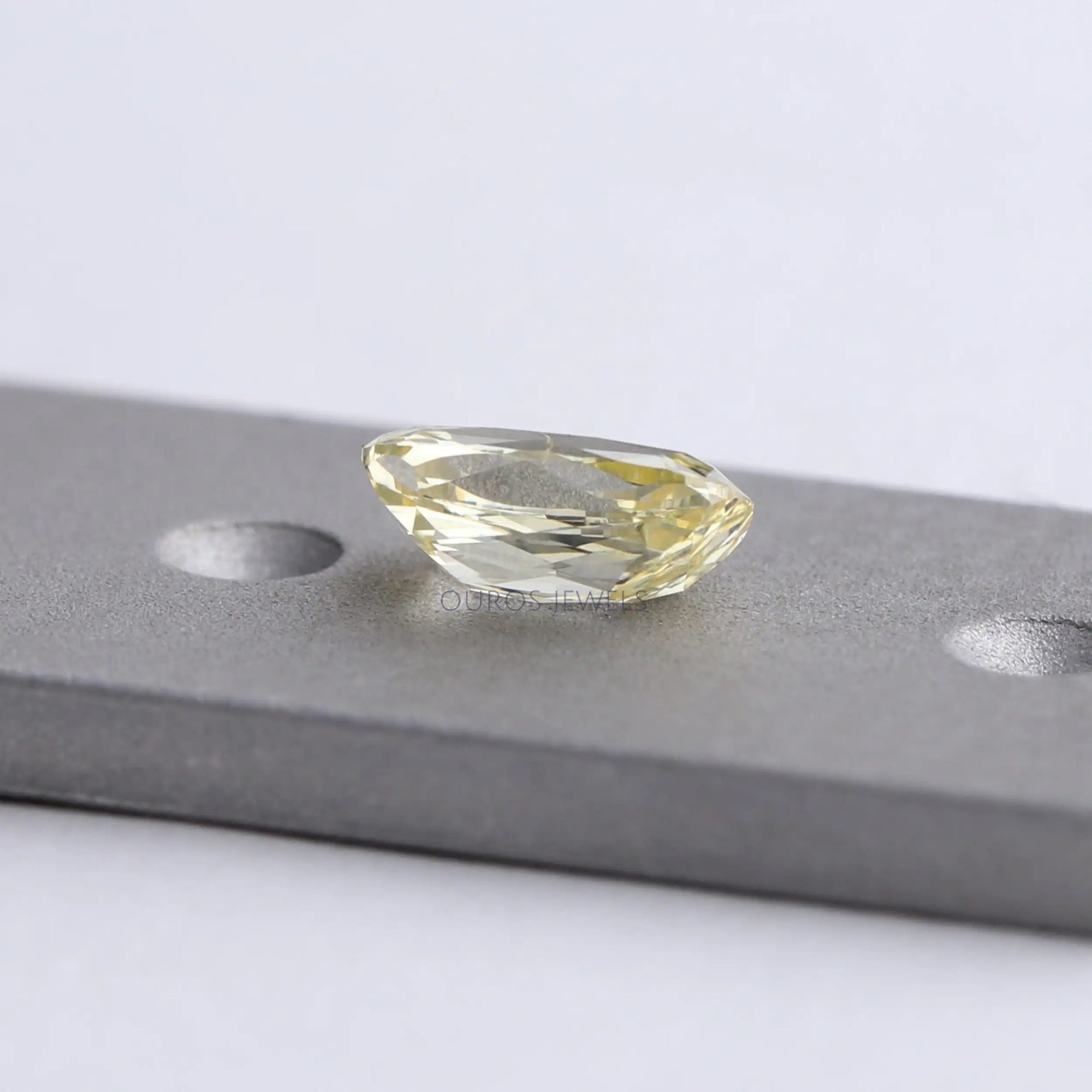 0.75 Carat Vivid Yellow Old Mine Cushion Cut Lab Diamond