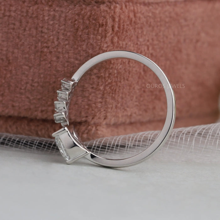 Pear Diamond Leaf Open Cuff Wedding Ring Rings