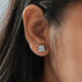 White Gold Princess Cut Lab Diamond Stud Earrings