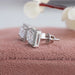 White Gold Princess Cut Lab Diamond Stud Earrings