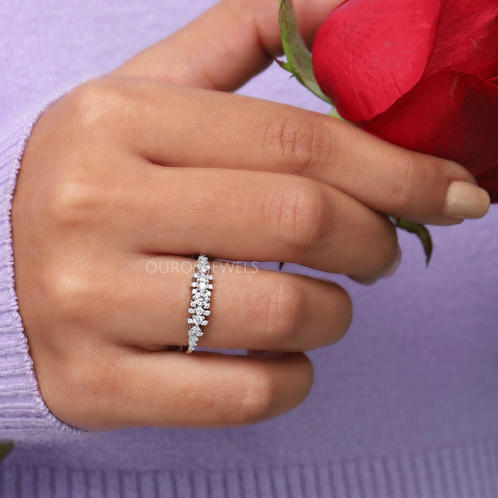 Cluster Round Shape Lab Diamond Ring Rings