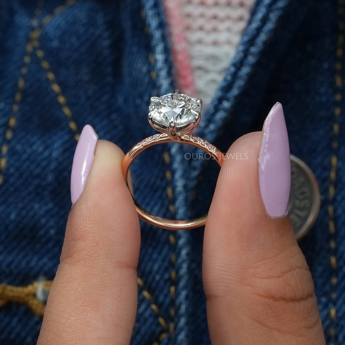 Rose Gold Round Shape Lab Diamond Ring