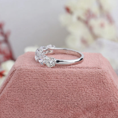 4.60 MM Round Cut Half Wedding Band Rings