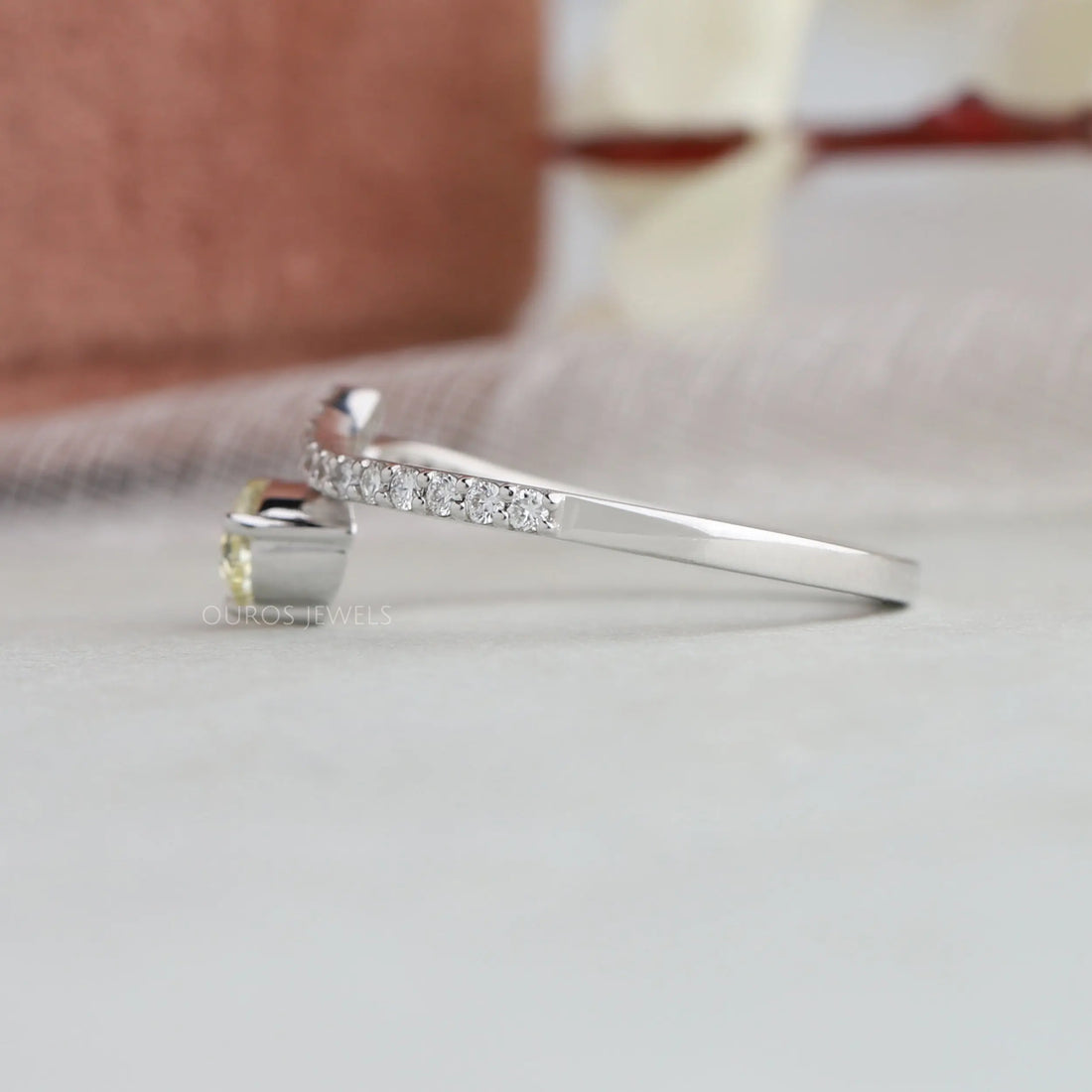 Yellow Pear Diamond Bypass Ring